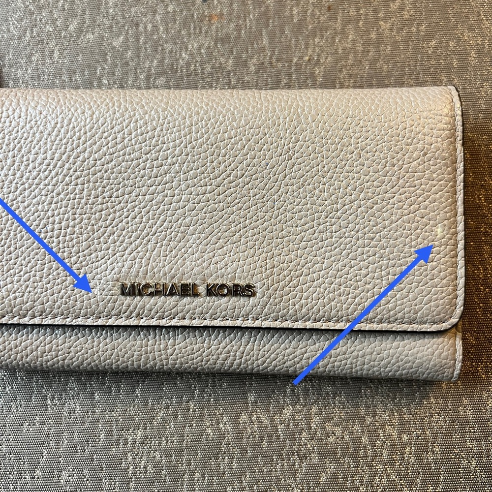 Michael Kors Large Trifold Leather Wallet Money Pieces Truffle 32F8TF6E3L - Picture 2 of 9